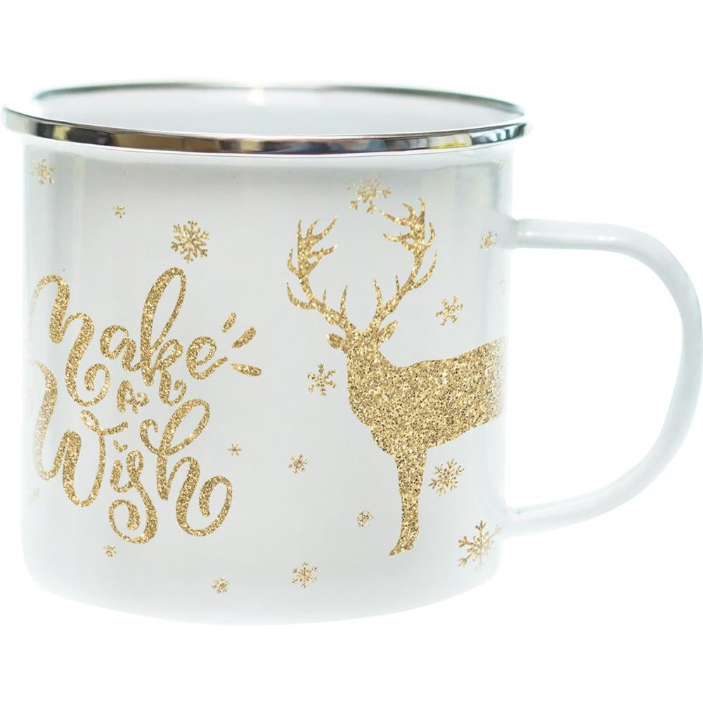 Skodelica emajl Xmas gold