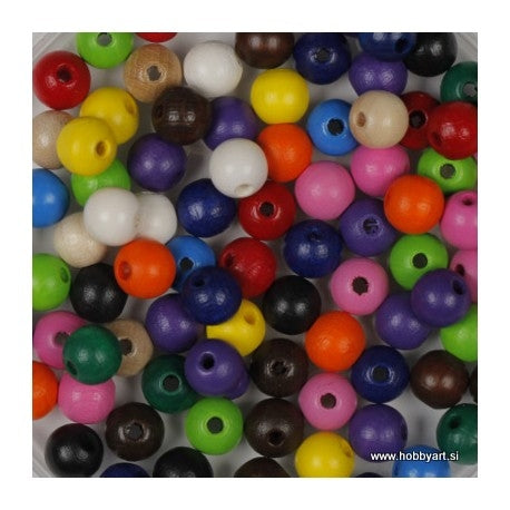 Lesene perle 10mm mešane 60/1