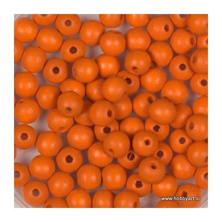 Lesene perle 4mm oranžne 165/1