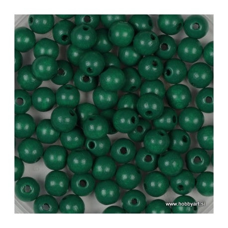 Lesene perle 14mm temno zelene 25/1