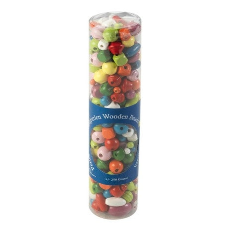 Lesene perle v tulcu mešane 250g