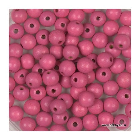 Lesene perle 4mm roza 165/1