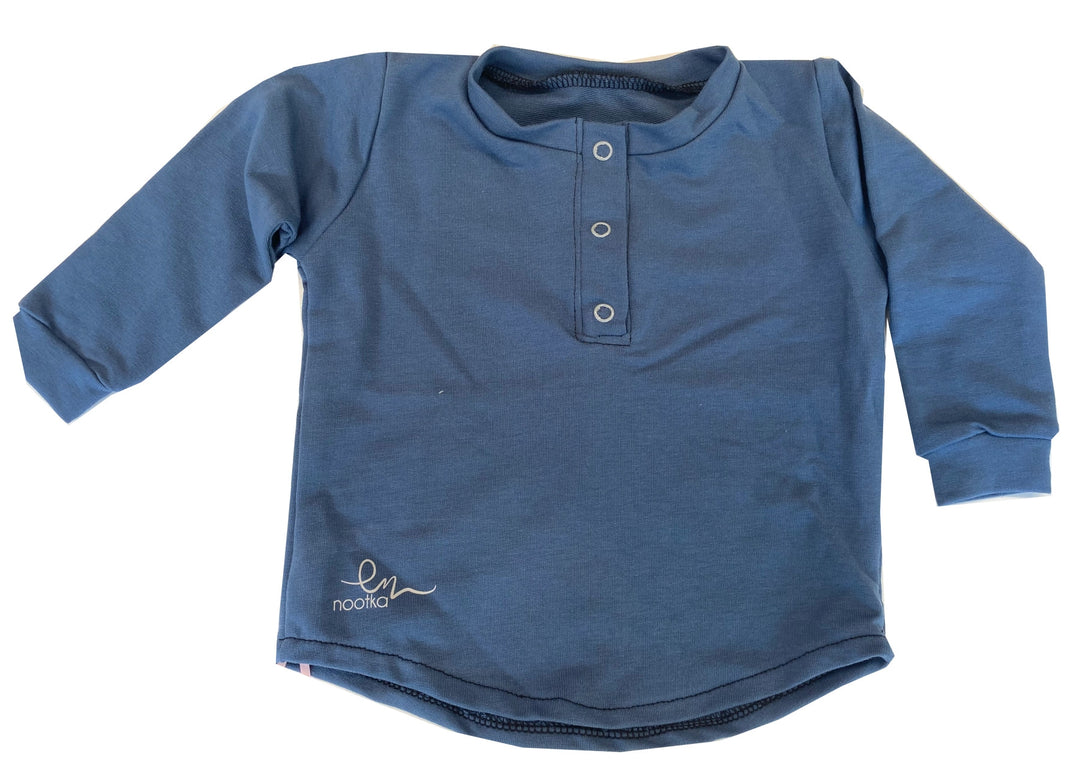 Majčka Nootka enobarvna jeans modra