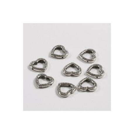 PERLE METALNE ROŽA 14MM SET8 PLATINA