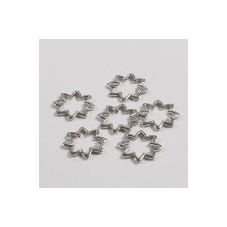 PERLE METALNE ZVEZDA 23MM SET6 PLATINA