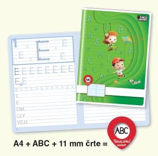 Zvezek Tako Lahko ABC A4 predloge velike tiskane črke