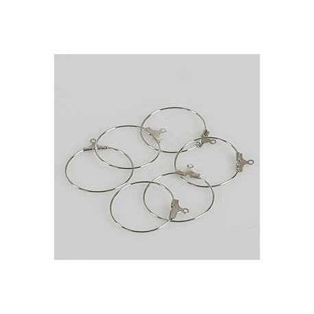 OBROČEK ZA UHANE PLATINAST 25MM, SET 6