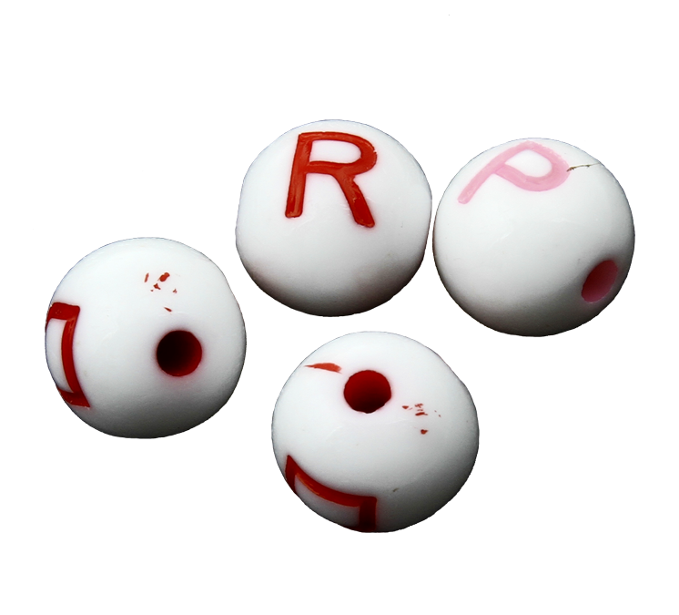 Perle ABC 8mm okrogle sort.barve