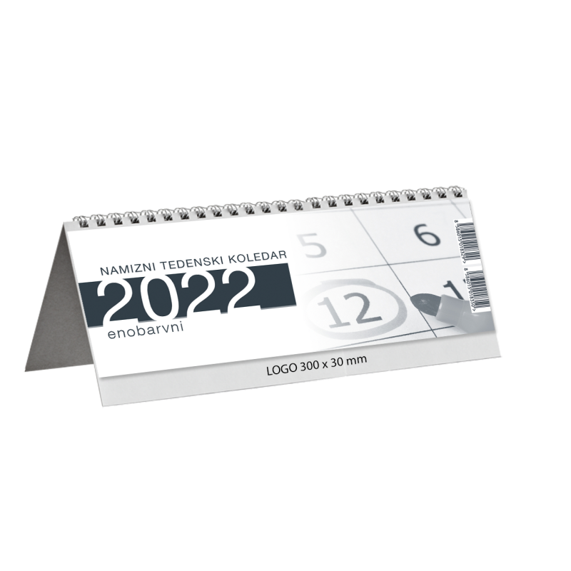 Koledar namizni pokončni sivi 2022