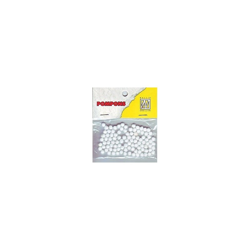 Pom pom 3mm 100/1 bela