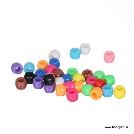 Pony perle 6x9mm mešane barve 250g