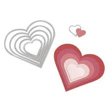 ŠABLONE SIZZIX FRAMELITS SRCA SET 6 KOM
