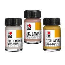 Barva za tekstil 15ml kovinske sort.barv