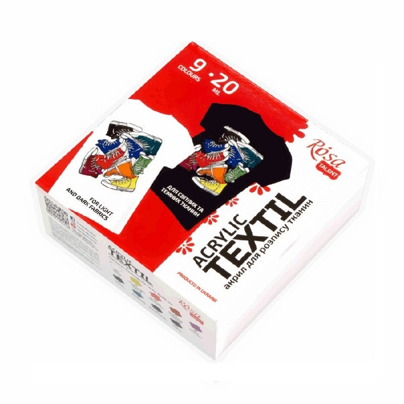 Rosa talent set barv za Textil 9x20ml
