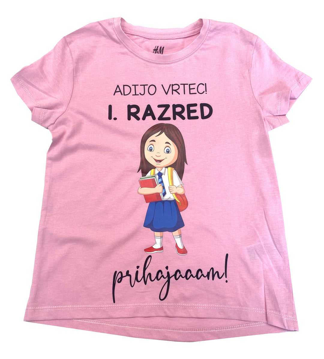 Kratka majica "adijo vrtec" roza