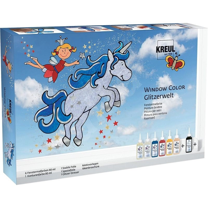 Set barv za steklo z bleščicami KREUL