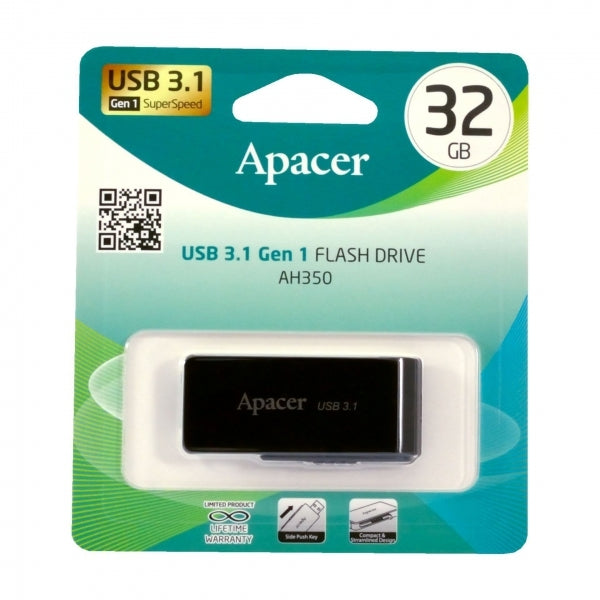 USB ključ 3.1 32GB AH350 Apacer črno/bel