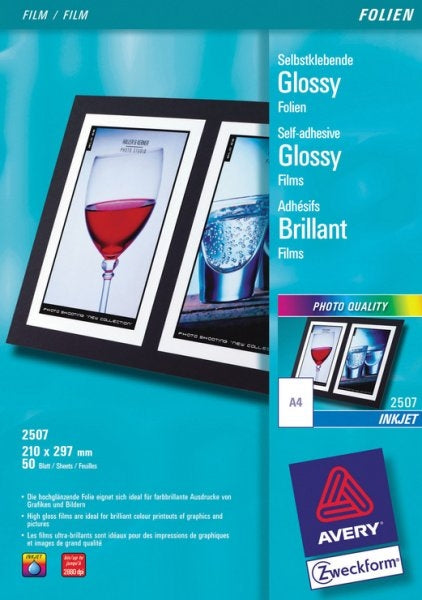 FOLIJA A4 BELA INKJET 2507 VODOODPORNA AVERY